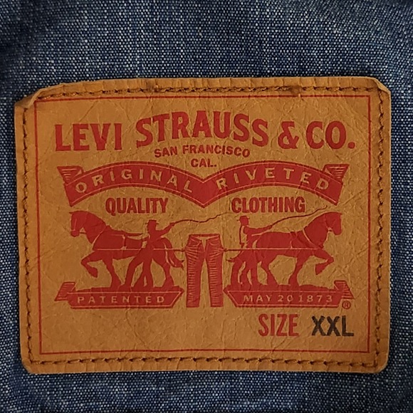 Levis Denim Trucker Jacket Mens XXL Blue‎ Cotton Classic Fit Button Up 72334 - Picture 4 of 12